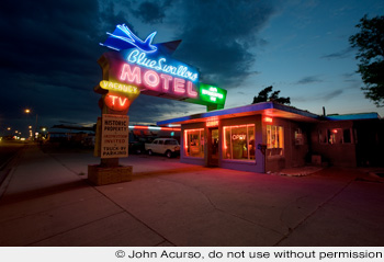 The famous Blue Swallow Motel in Tucamcari, NM along historic route 66.